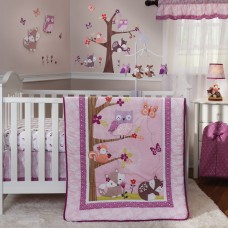 Bedtime Originals Lavender Woods 3-Piece Crib Bedding Set